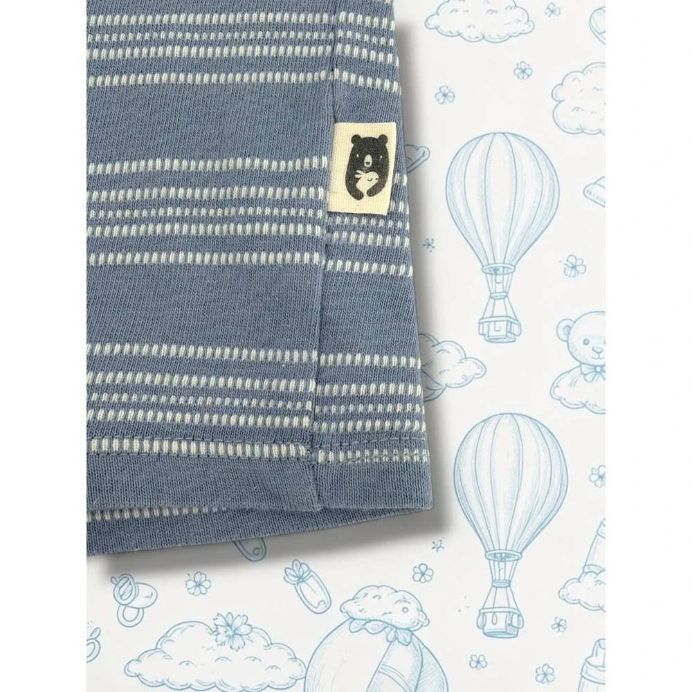 Rabbit + Bear Organic Striped Button Down Top & Shorts Set 6-9M